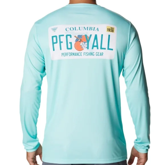 New Columbia UPF 50 Turquoise Terminal Tackle PFG License Shirt - Picture 3 of 6